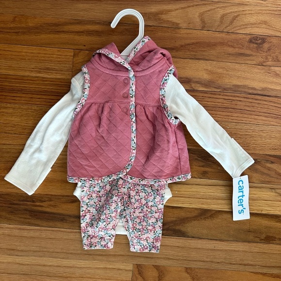 Carter's Pink Quilted Vest Set for Baby - Picture 1 of 3